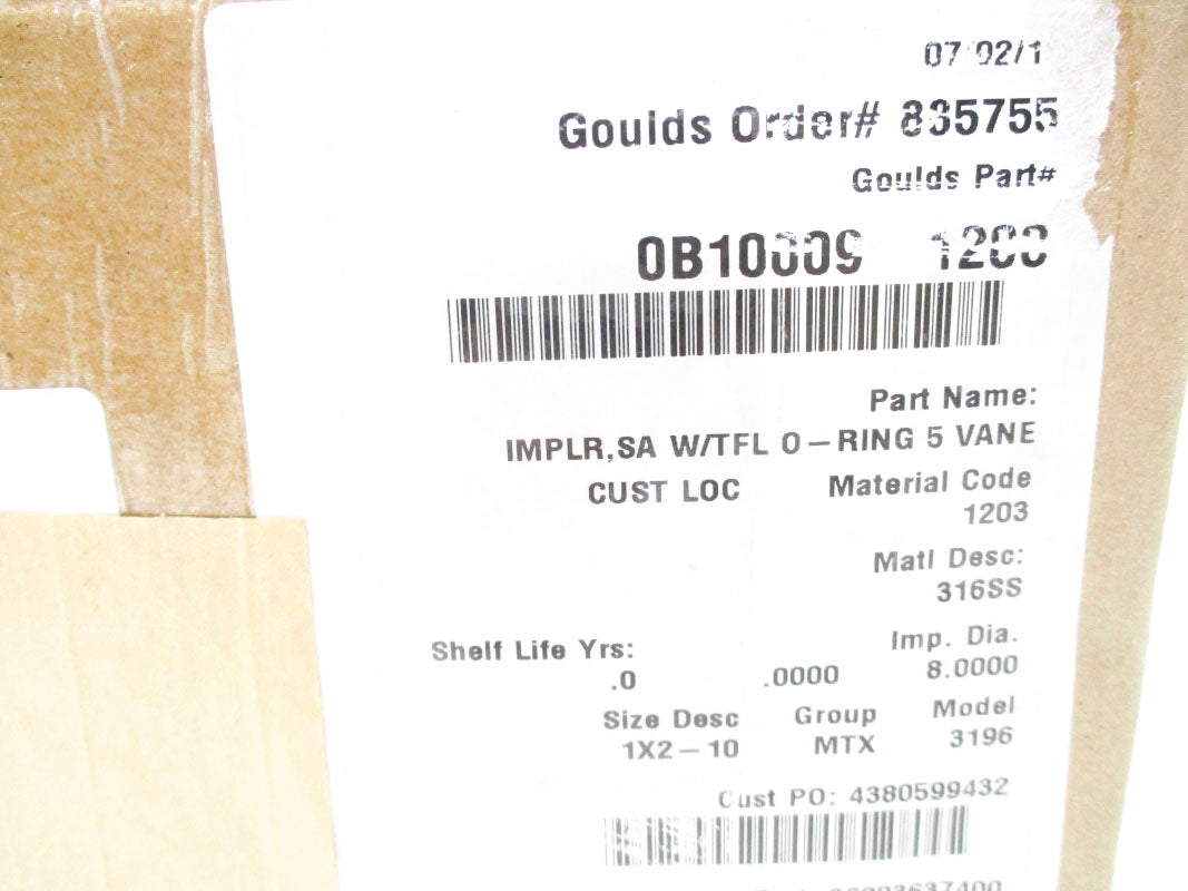 GOULDS PUMPS 0B10009-1203 NSMP