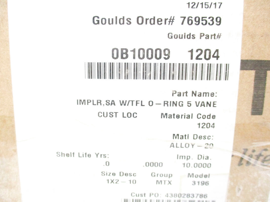 GOULDS PUMPS 0B10009-1204 NSMP