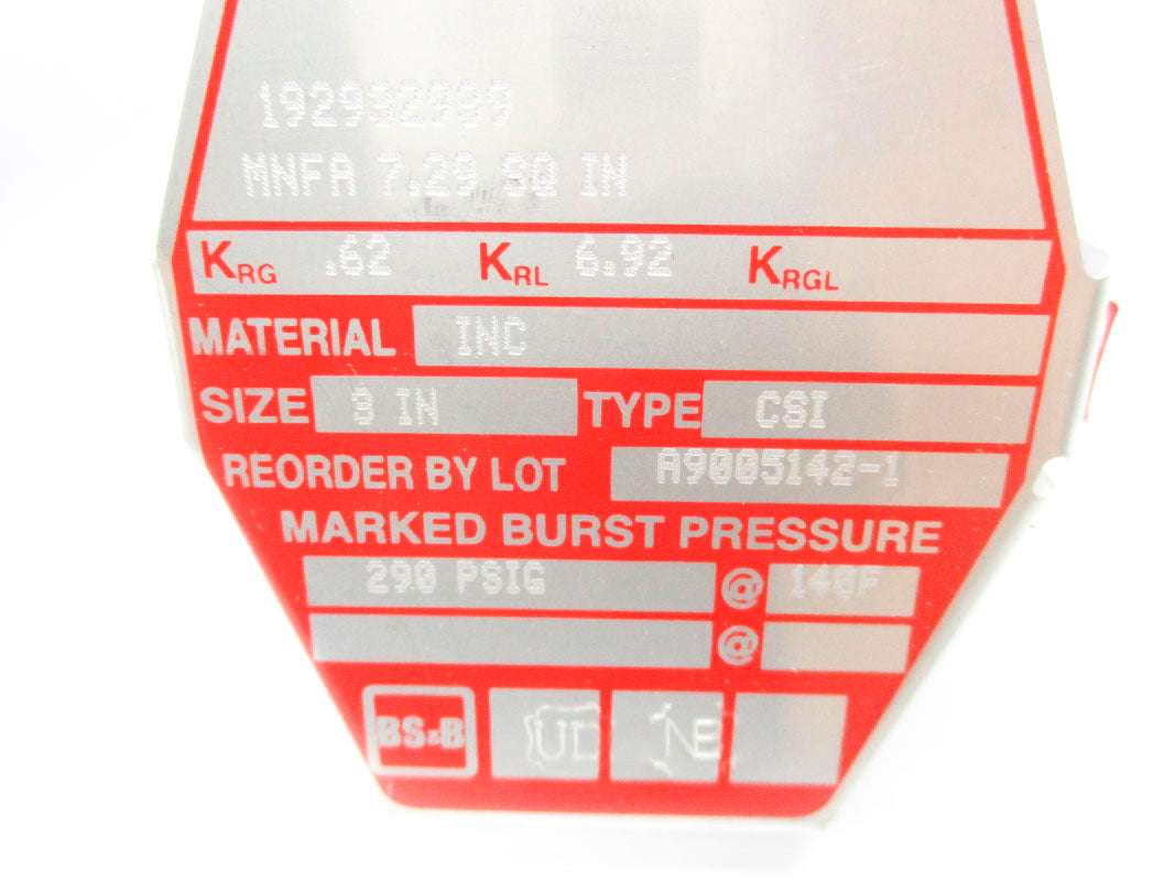 BS&B A9005142 CSI-3 290PSI 140'F NSMP