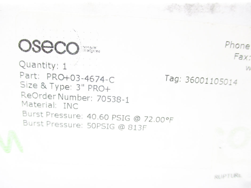 OSECO 70538-1 50PSI 813'F NSMP