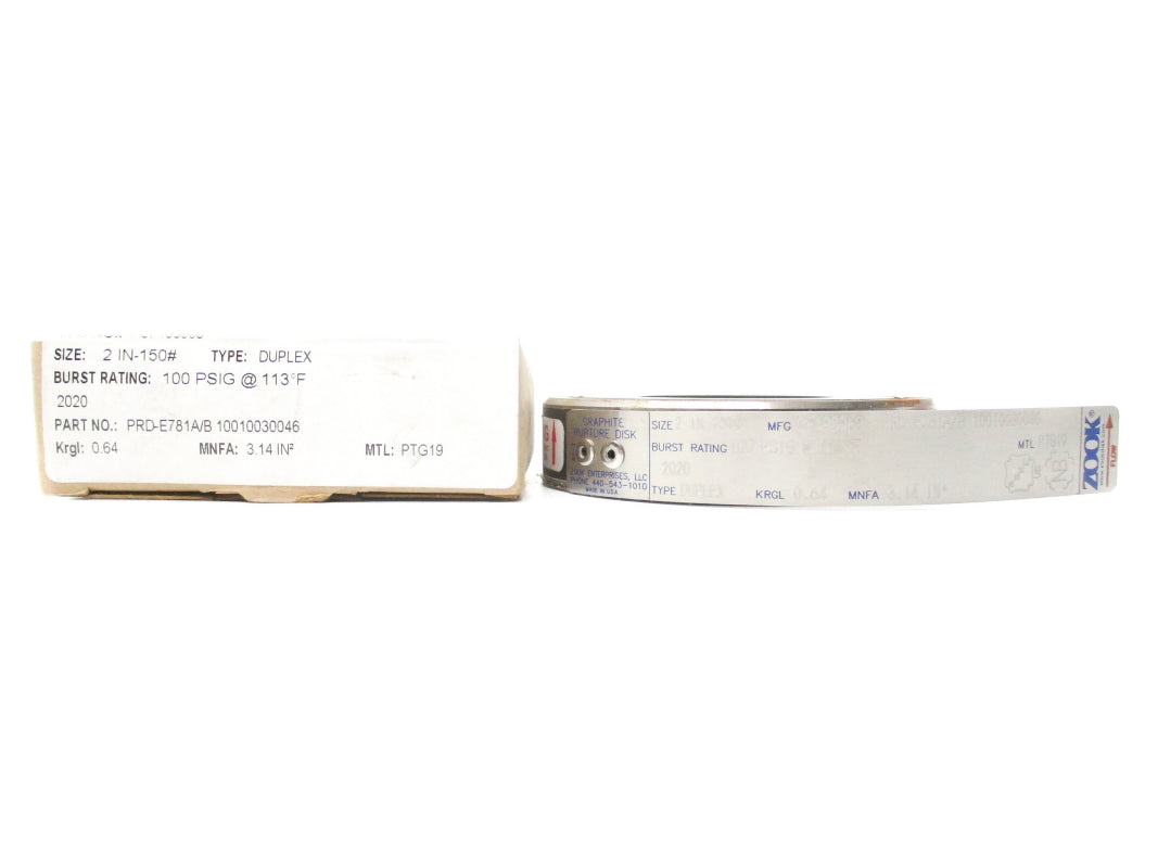ZOOK ENTERPRISES CF183968 PRD-E781A/B 100PSI 113'F NSMP