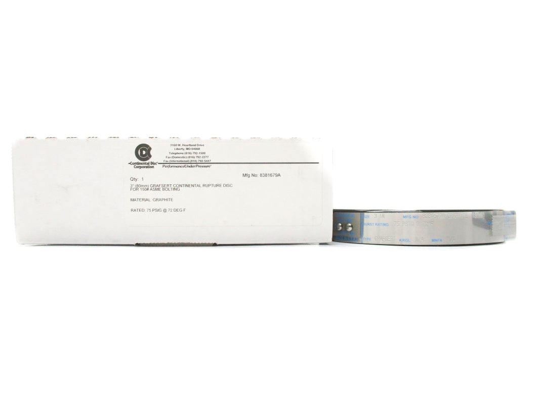CONTINENTAL DISC 8381679A 75PSI 72'F NSMP