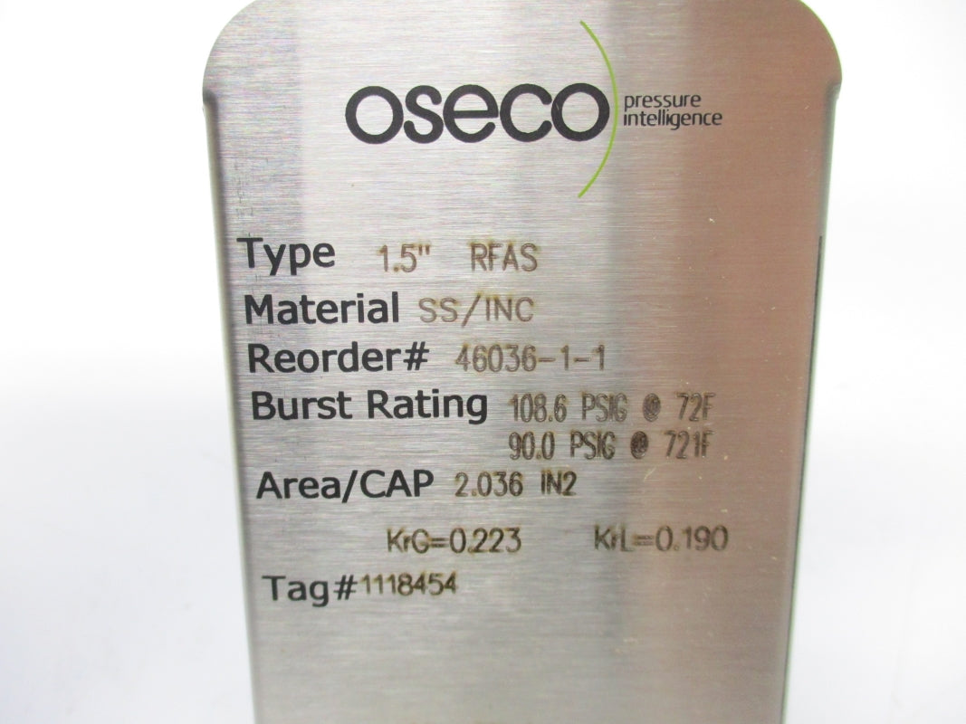 OSECO 46036-1 RFAS 1.5" 108.6PSI 721'F NSMP