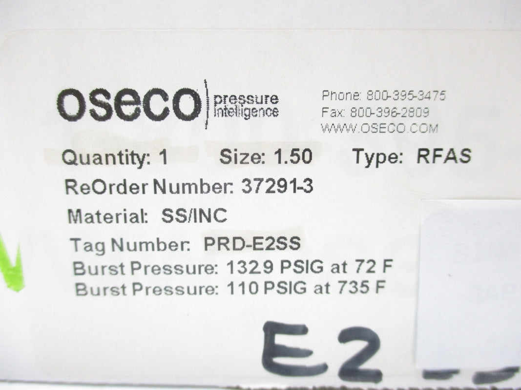 OSECO 37291-3 RFAS 1.5" 132.9PSI 735'F NSMP