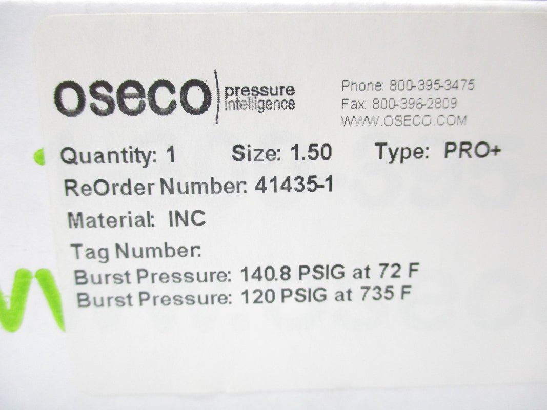 OSECO 41435-1 PRO+ 1.5" 140.8PSI 735'F NSMP