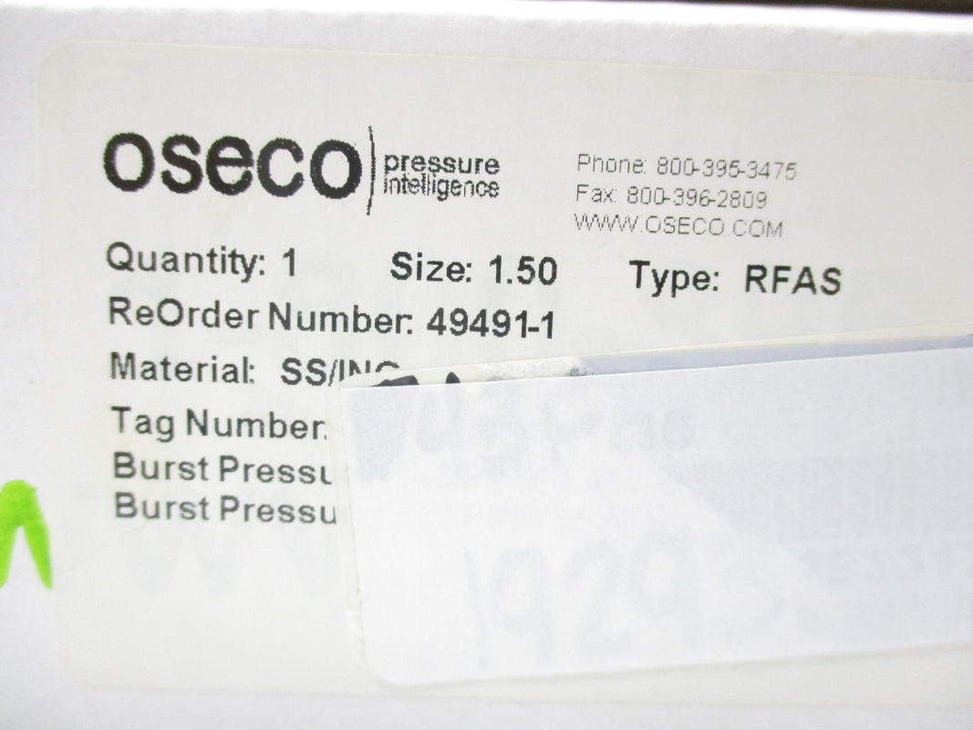 OSECO 49491-1 RFAS 1.5" 145.9PSI 735'F NSMP