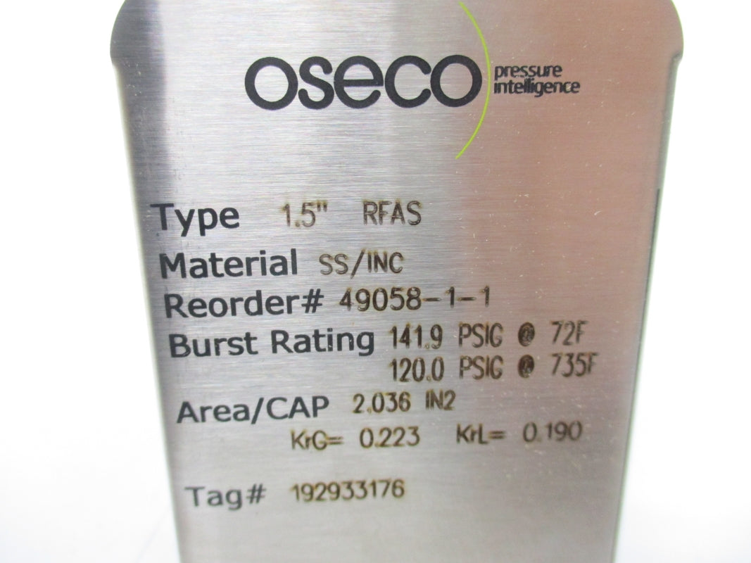 OSECO 49058-1 RFAS 1.5" 141.9PSI 735'F NSMP