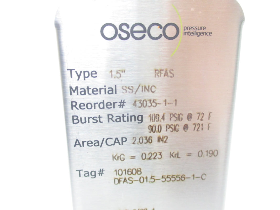 OSECO 43035-1 RFAS 1.5" 109.4PSI 721'F NSMP