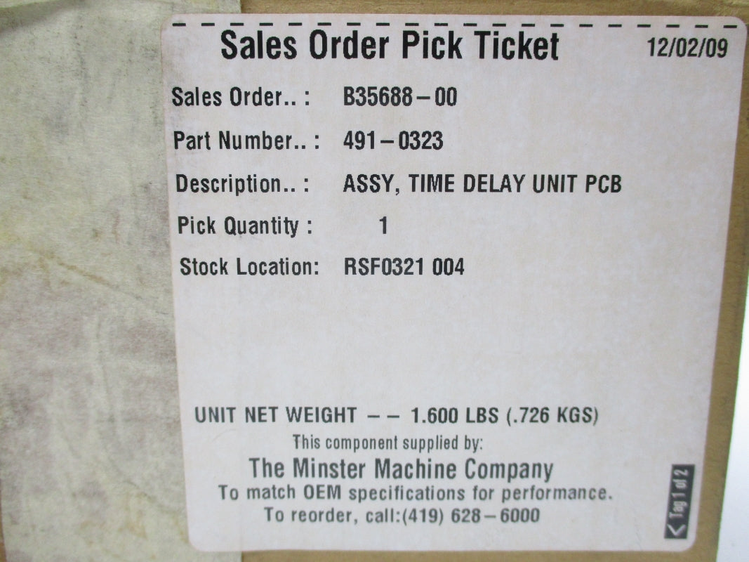 MINSTER MACHINE 491-0323 NSMP