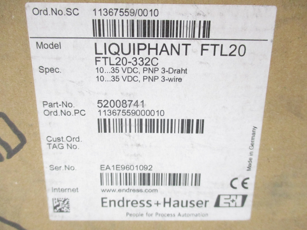 ENDRESS+HAUSER FTL20-332C 10-35VDC NSMP