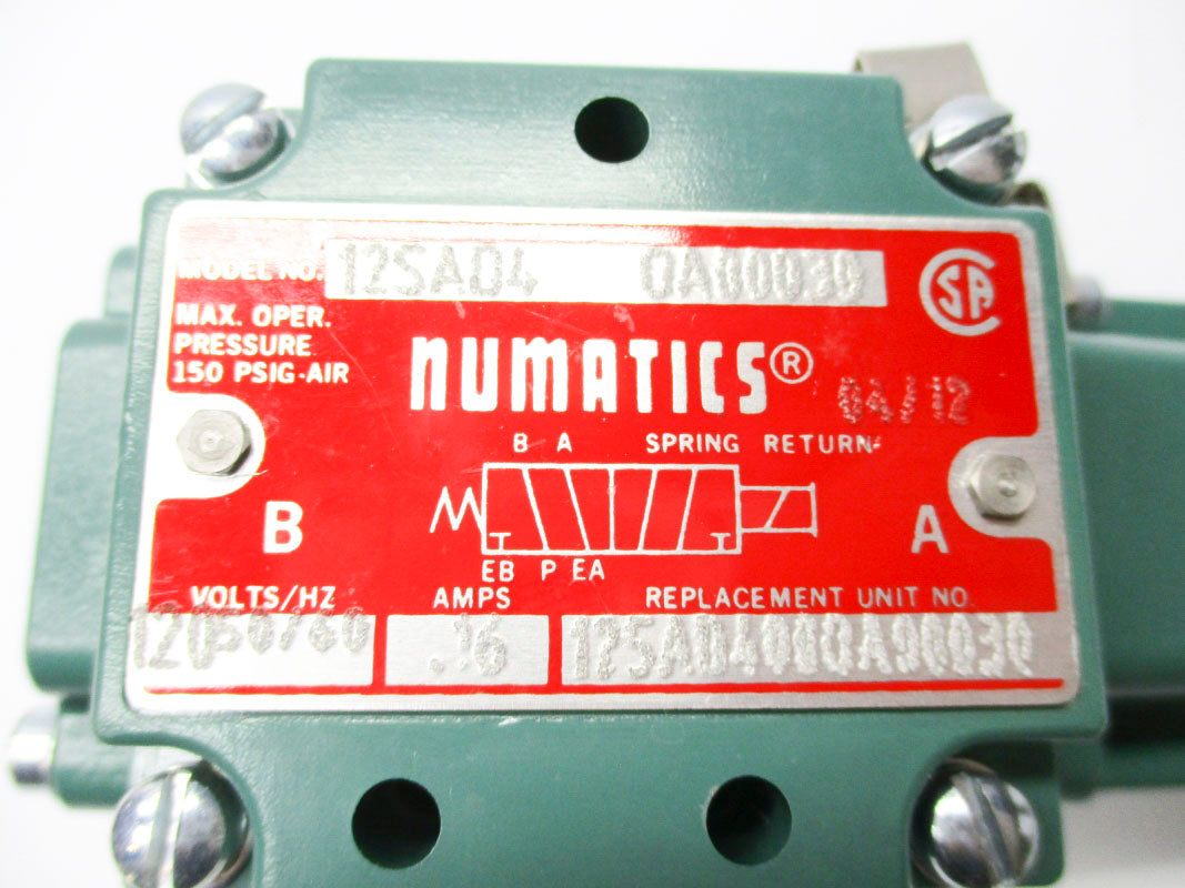 NUMATICS 12SAD40A00030 120V 150PSI .16A NSNP