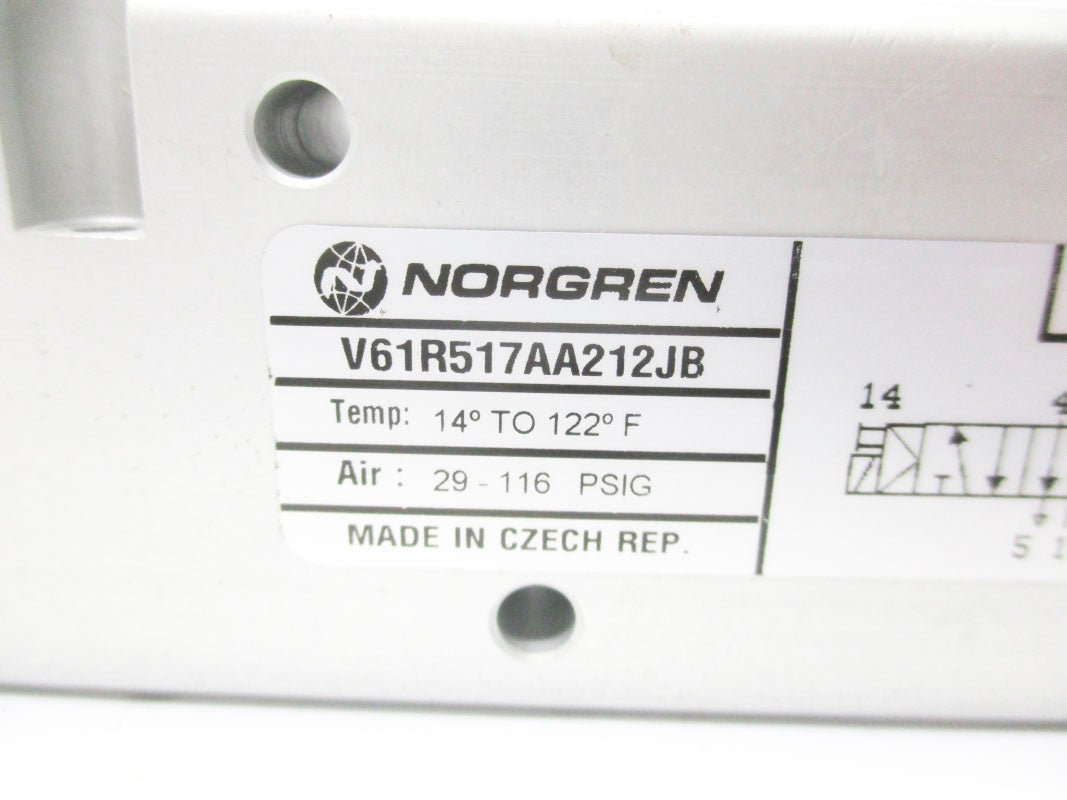 NORGREN V61R517AA212JB 29-116PSI 14-122'F NSMP
