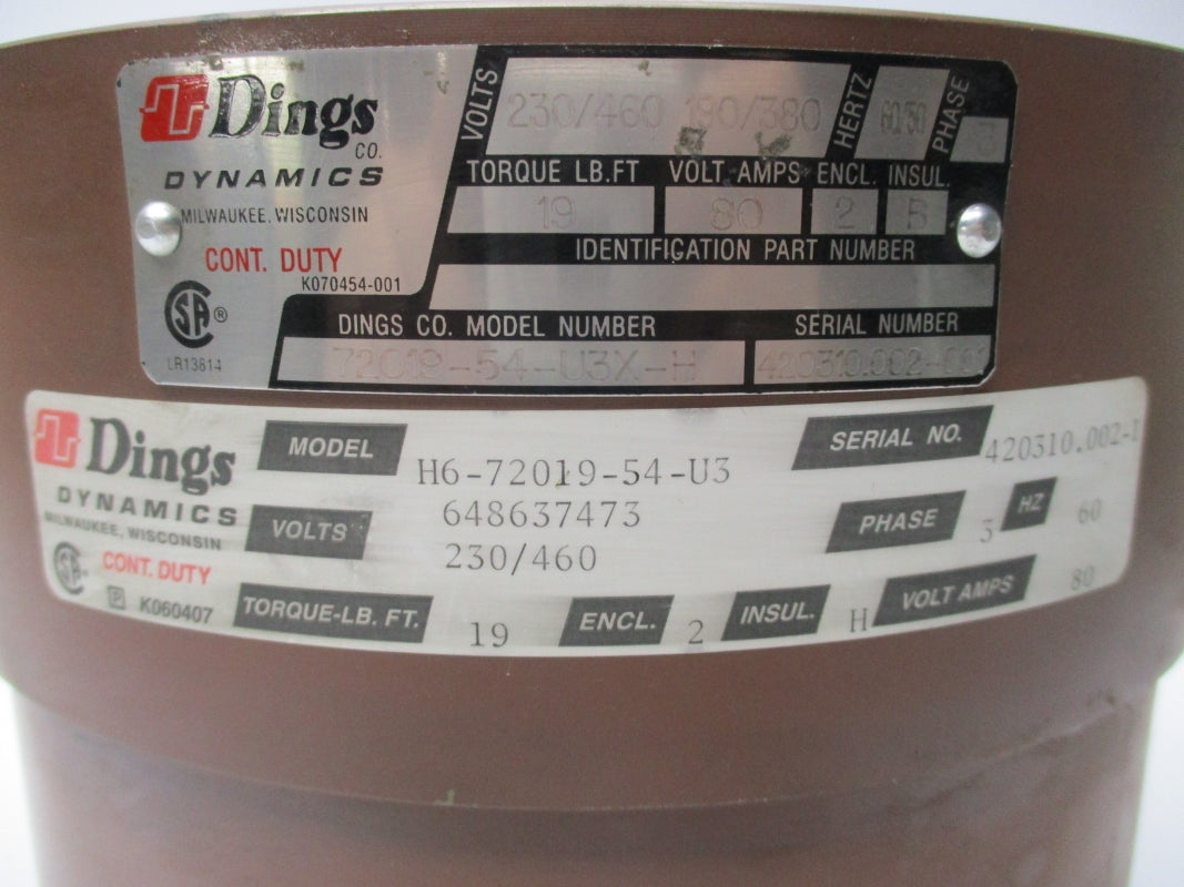 DINGS DYNAMICS H6-72019-54-U3 230/460V NSNP