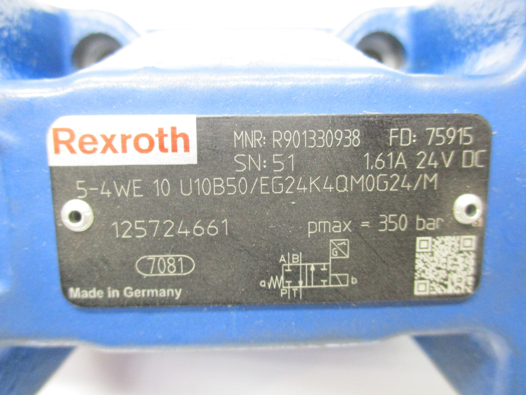 REXROTH R901330938 5-4WE10U10B50/EG24K4QM0G24/M 24VDC 0.4A NSNP