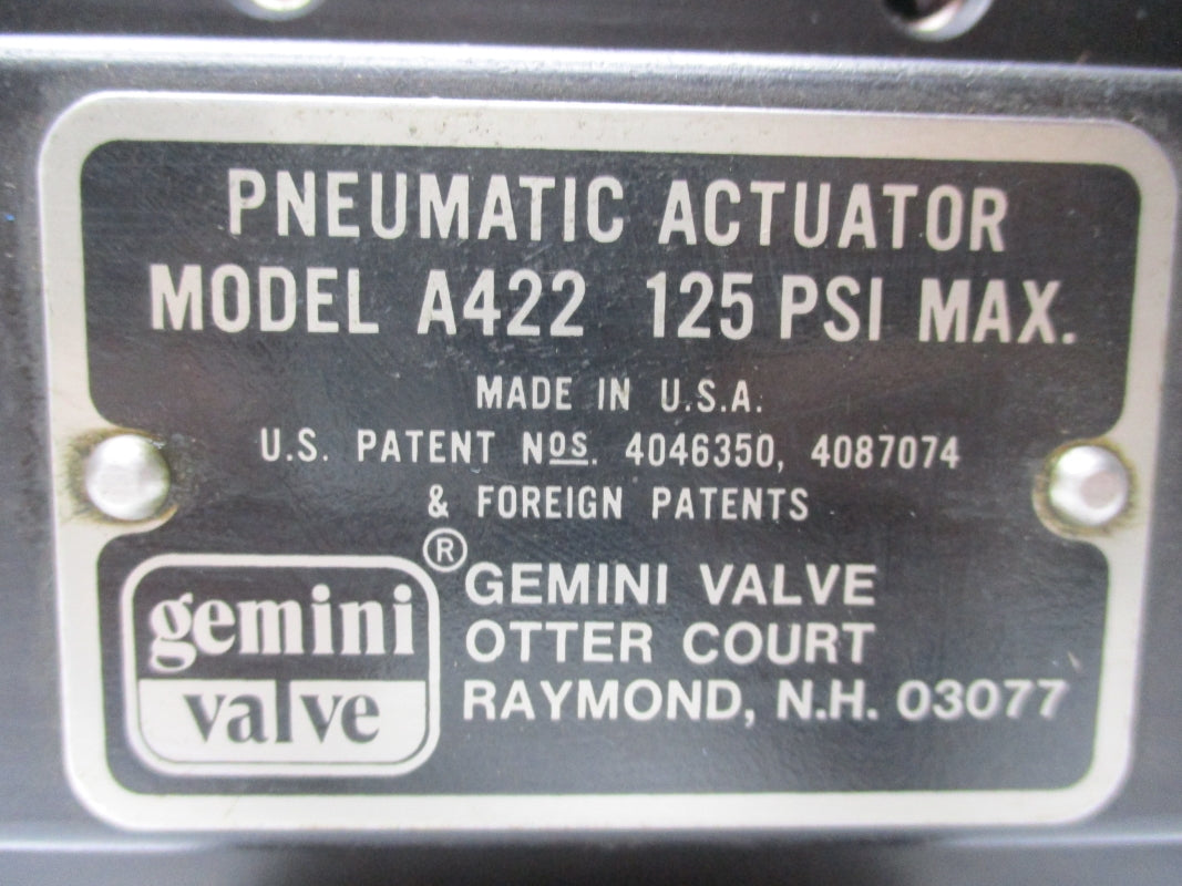 GEMINI VALVE A422 125PSI NSNP