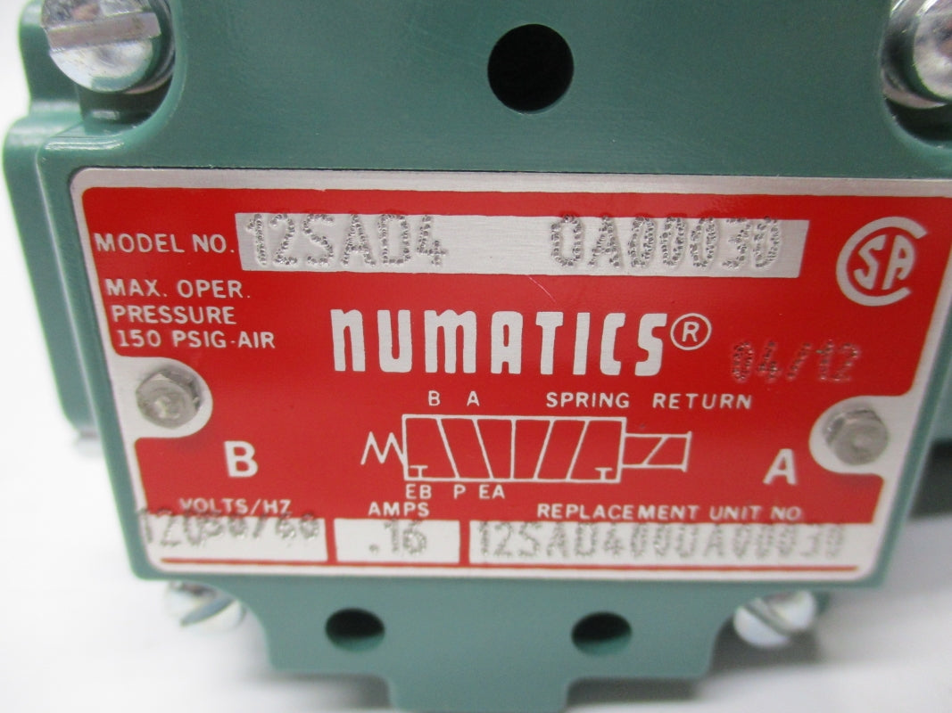 NUMATICS 12SAD40A00030 .16A 120V 150PSI NSNP