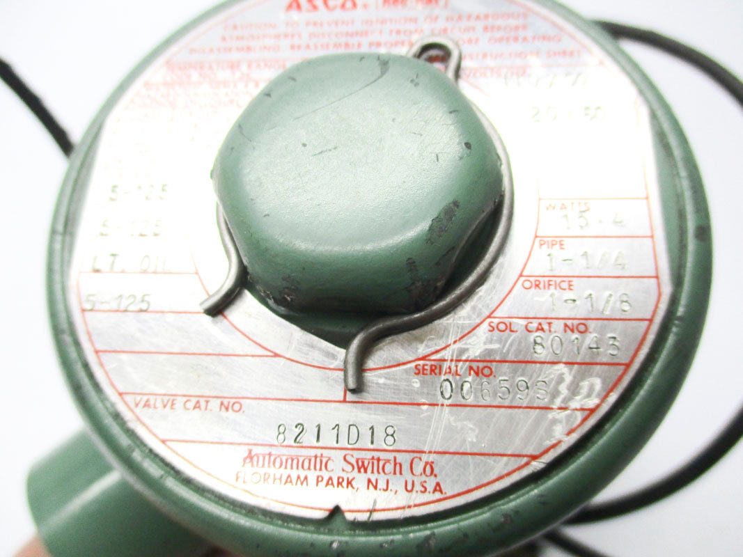 ASCO 8211D18 110/120V 5-125PSI 1-1/4" UNMP