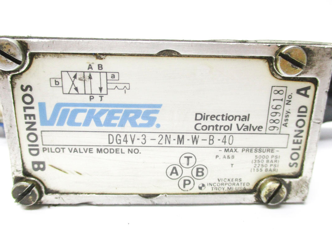 VICKERS DG4V32NMWB40 989618 5000PSI 115/120VAC 0.54/0.64A UNMP