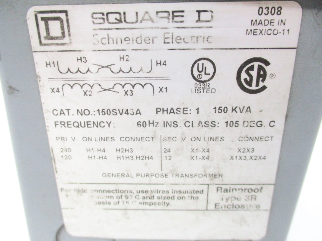 SQUARE D 150SV43A 150KVA (AS PICTURED) NSNP