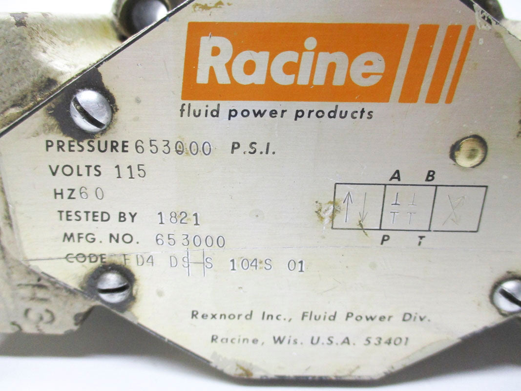 RACINE FD4DSHS104S01 653000 653000PSI 115V UNMP