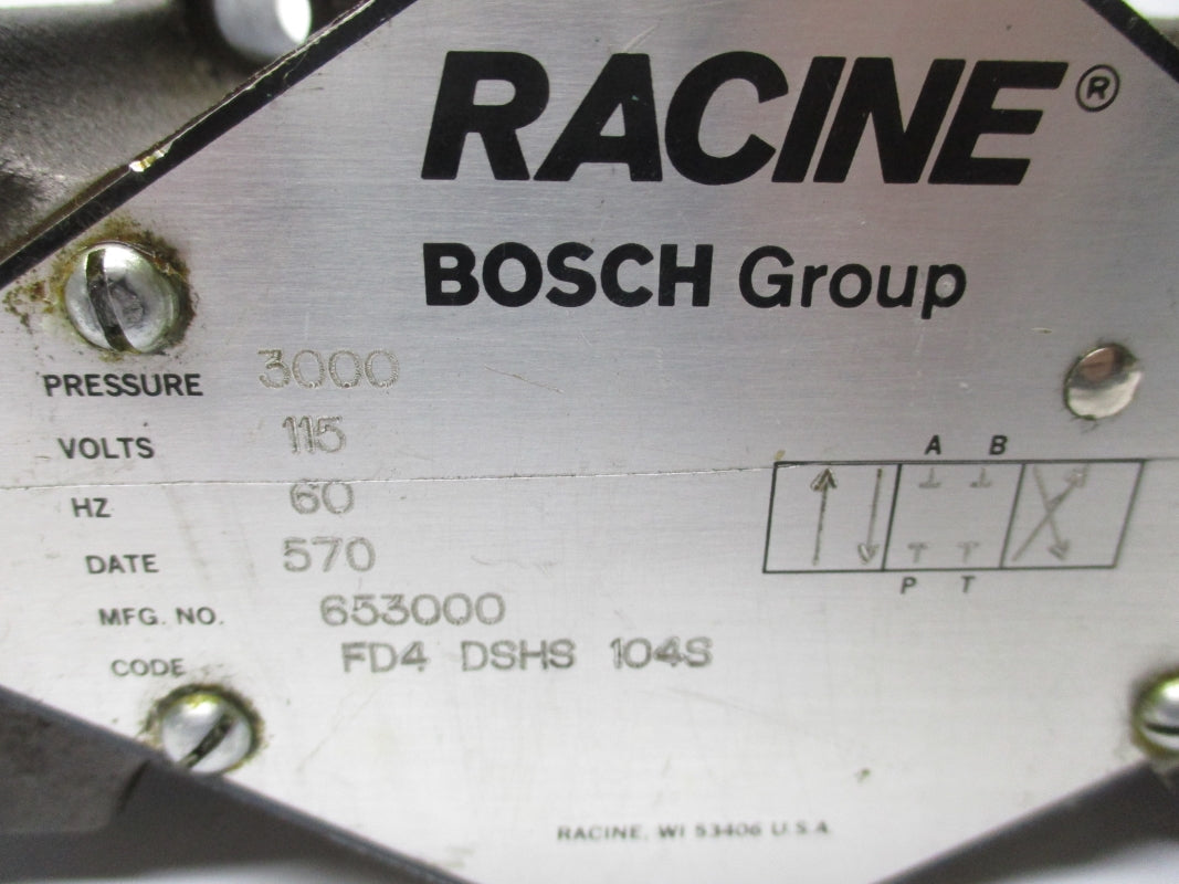 RACINE FD4DSHS104S 653000 115V 3000PSI UNMP