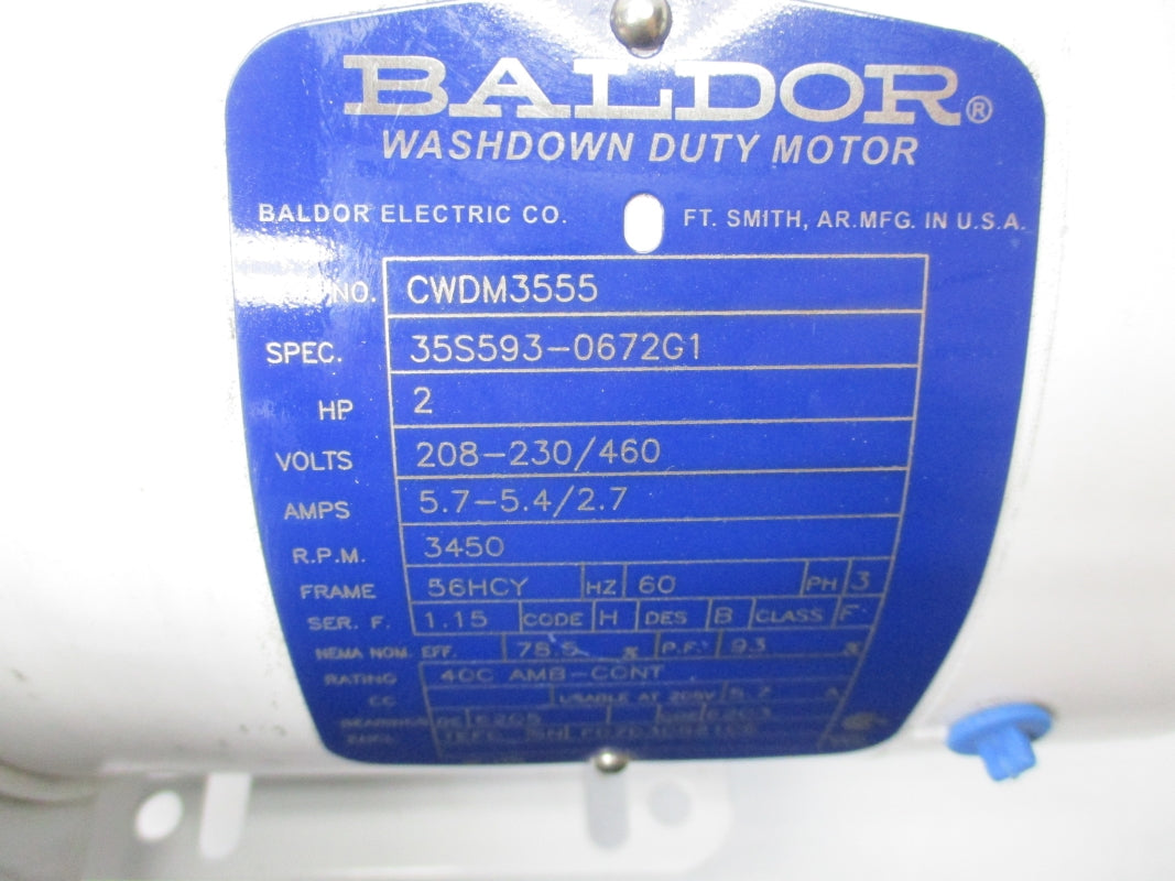 BALDOR CWDM3555 SER. F 208-230/460V 5.7-5.4/2.7A NSNP