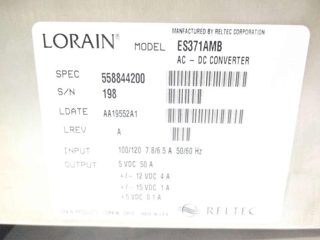 LORAIN ES371AMB 558844200 120VAC 7.8A UNMP