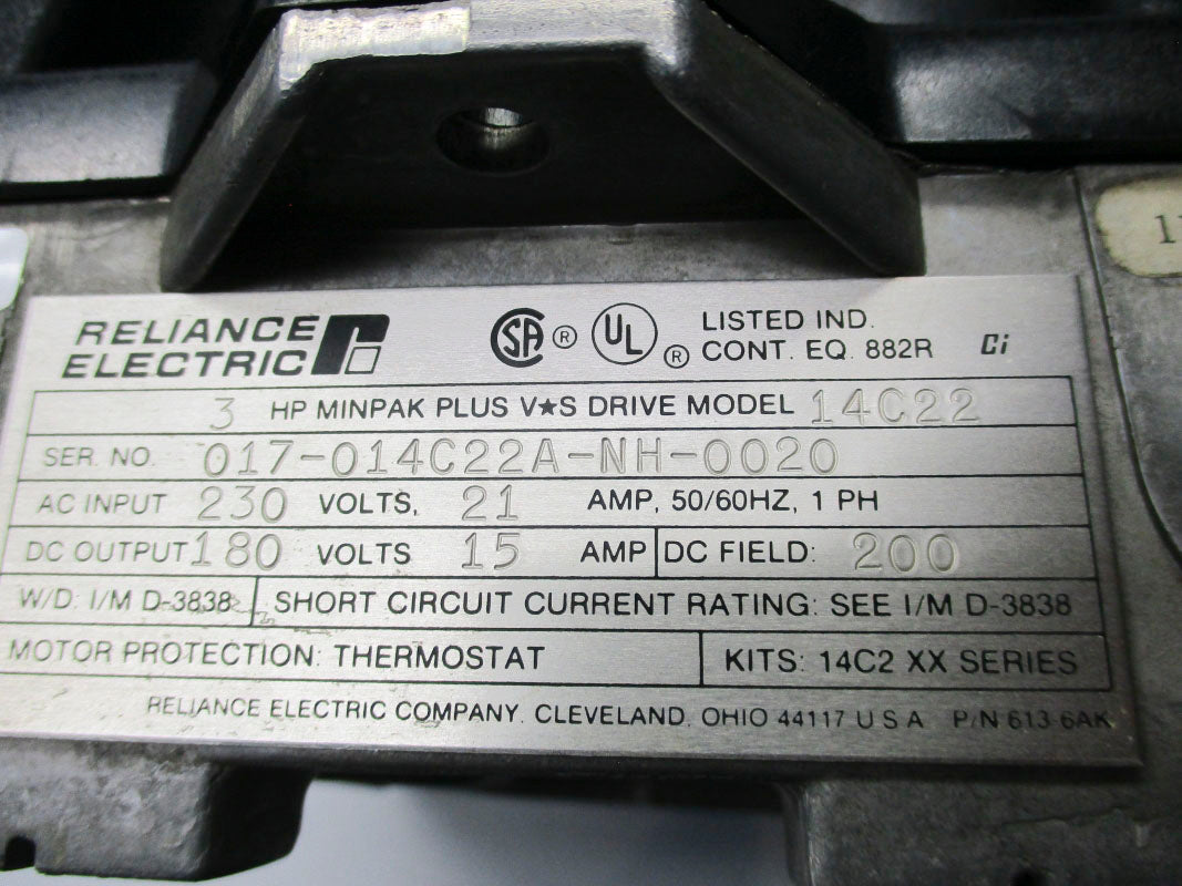 RELIANCE ELECTRIC 14C22 230VAC 21A (AS PICTURED) NSNP