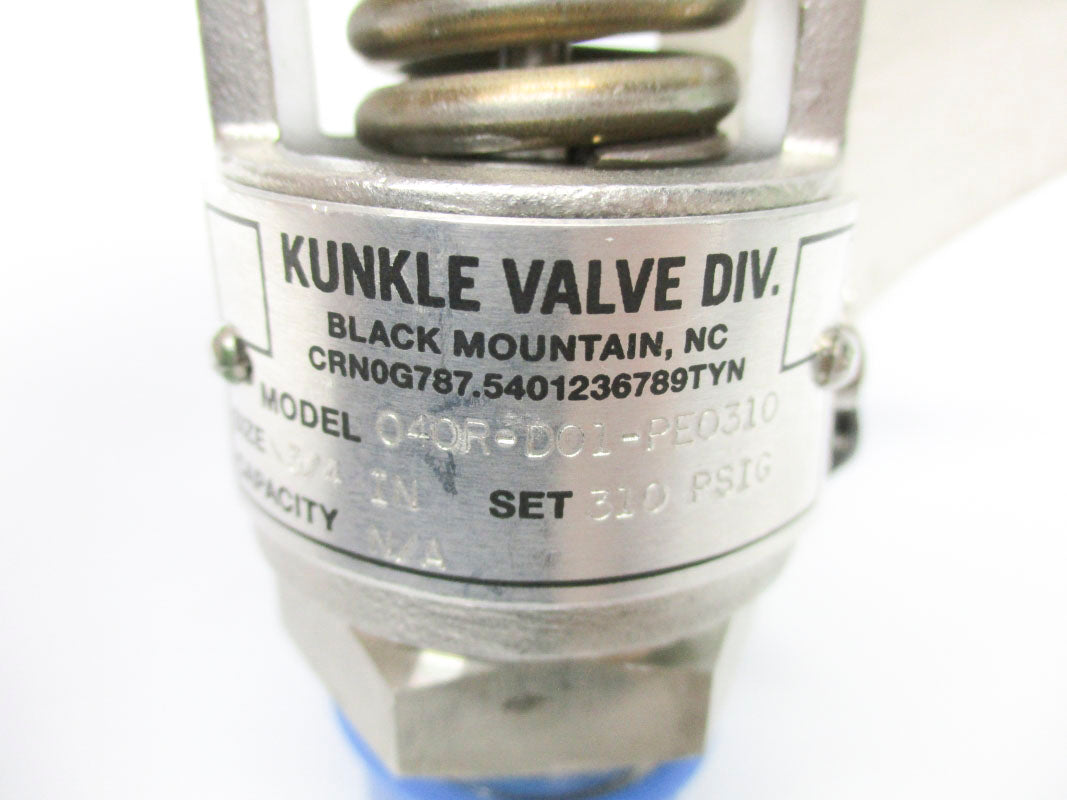 KUNKLE VALVE 040R-D01-PE0310 310PSI NSNP