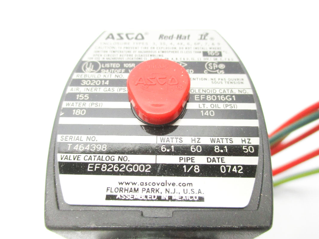 ASCO EF8262G002 110/120V 140-180PSI 1/8" NSMP