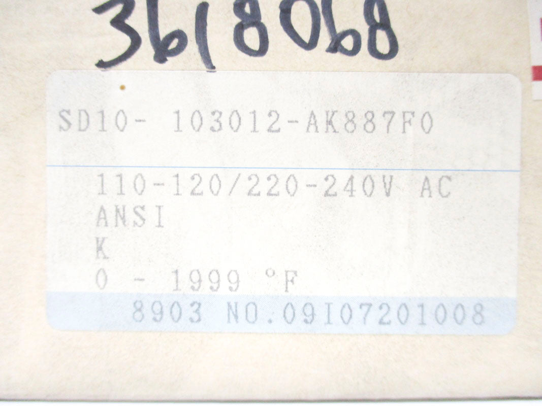 SHIMADEN SD10-103012-AK887F0 110-120/220-240VAC 0-1999'F NSMP