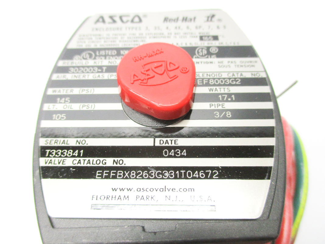 ASCO EFFBX8263G331T04672 110/120V 145PSI NSMP