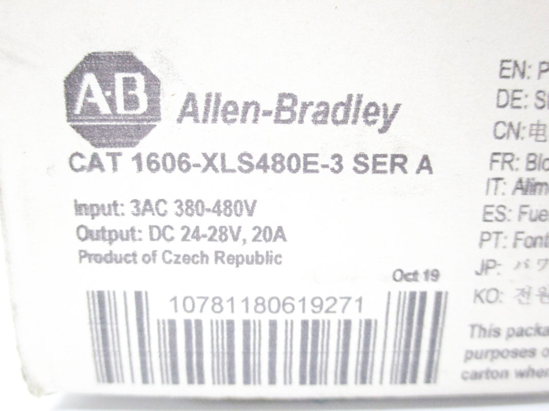 ALLEN BRADLEY 1606-XLS480E-3 SER. A 380-480VAC 20A NSMP