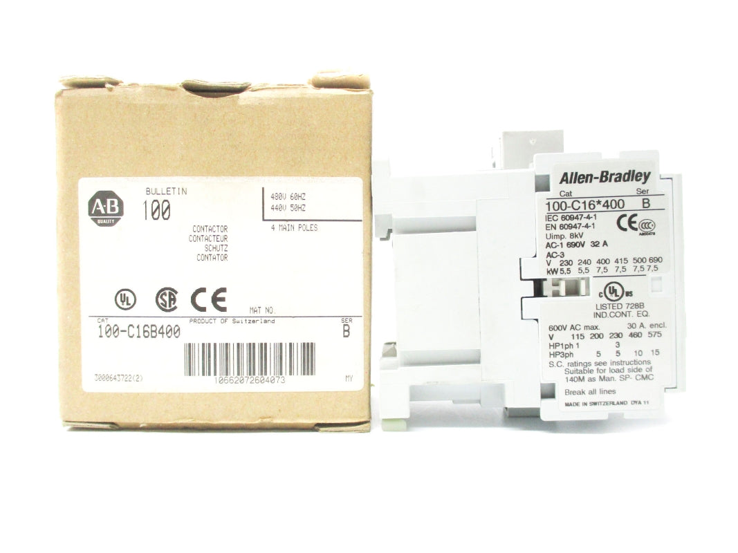 ALLEN BRADLEY 100-C16B400 SER. B 440/480V 16A (BR/WH) NSMP