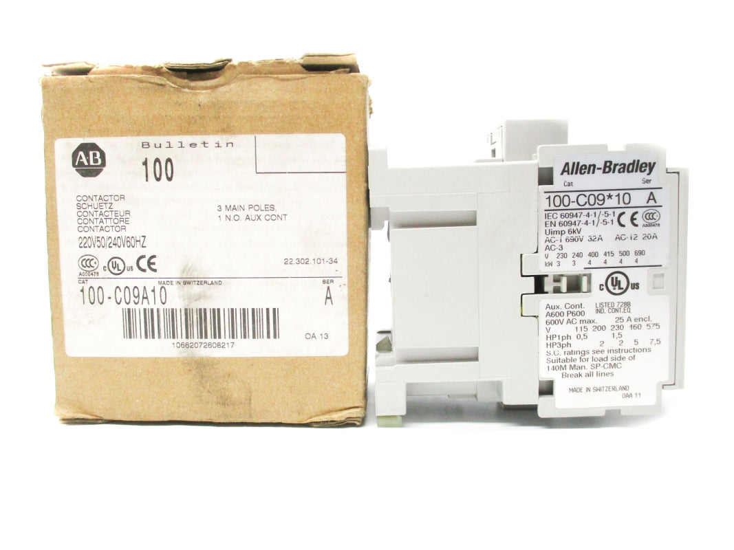 ALLEN BRADLEY 100-C09A10 SER. A 220/240V 9A (BR/WH) NSMP