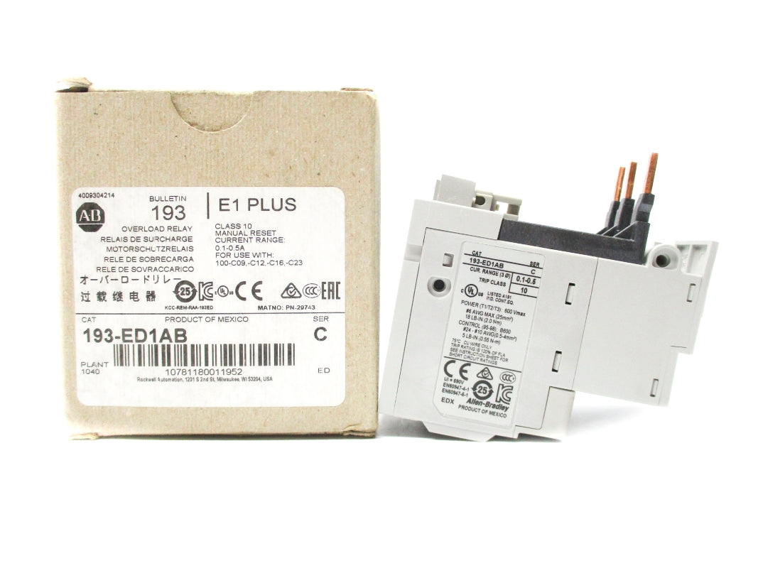 ALLEN BRADLEY 193-ED1AB SER. C 0.1-0.5 600V (BR/WH) NSMP
