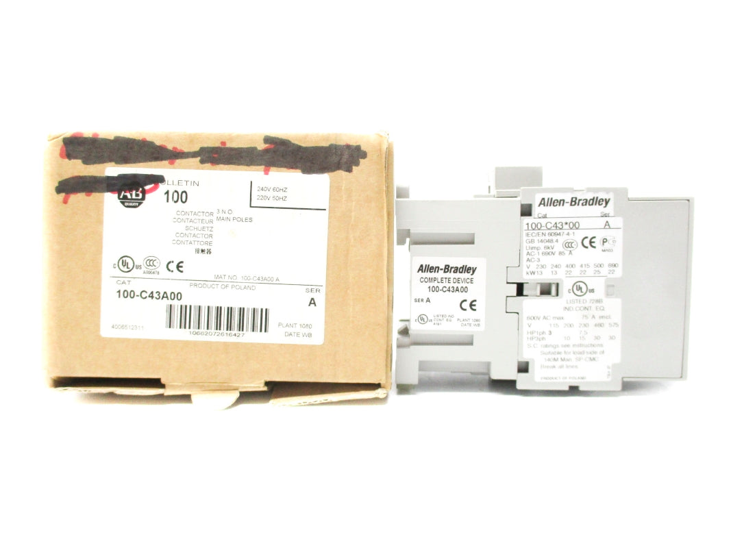 ALLEN BRADLEY 100-C43A00 SER. A 220/240V 43A (BR/WH) NSMP