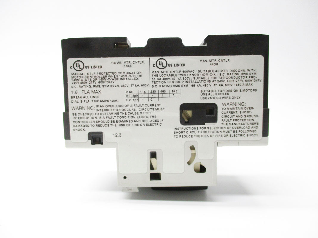 ALLEN BRADLEY 140M-C2E 1.0-1.6A 600V NSNP
