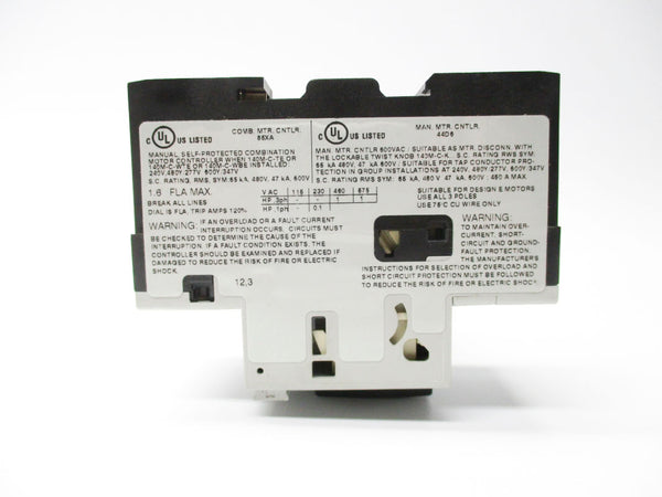 ALLEN BRADLEY 140M-C2E 1.0-1.6A 600V NSNP