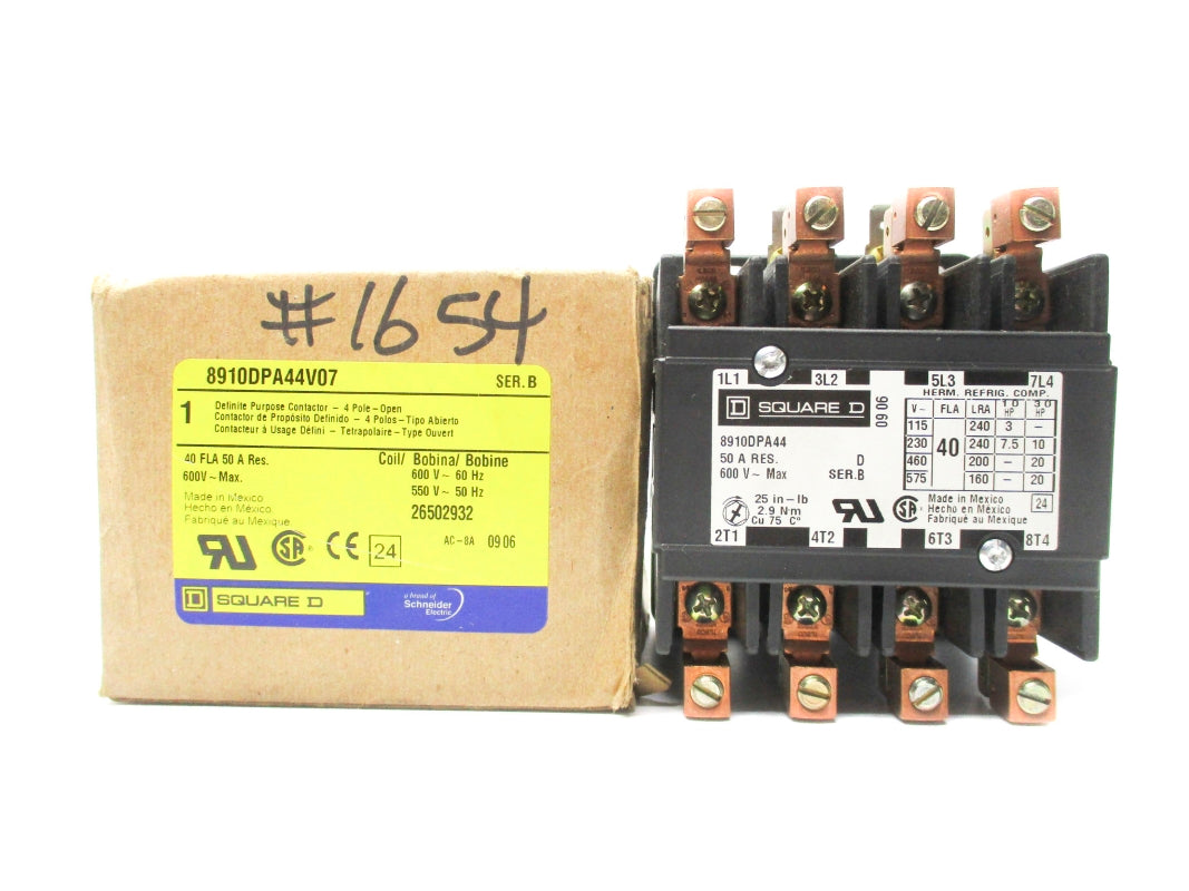 SQUARE D 8910DPA44V07 SER. B 50A 550/600V NSMP