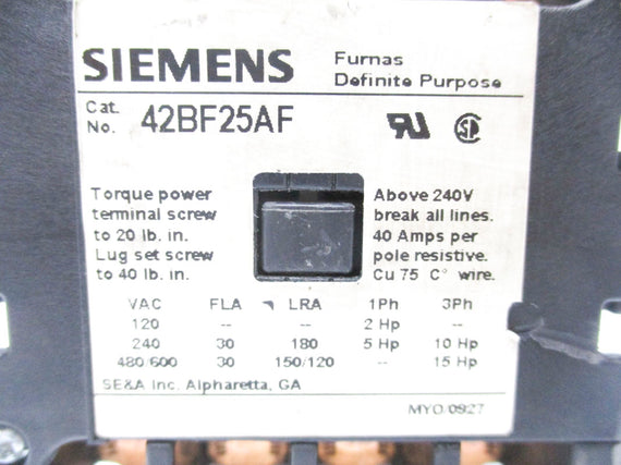 SIEMENS 42BF25AF 40A 110/120V UNMP