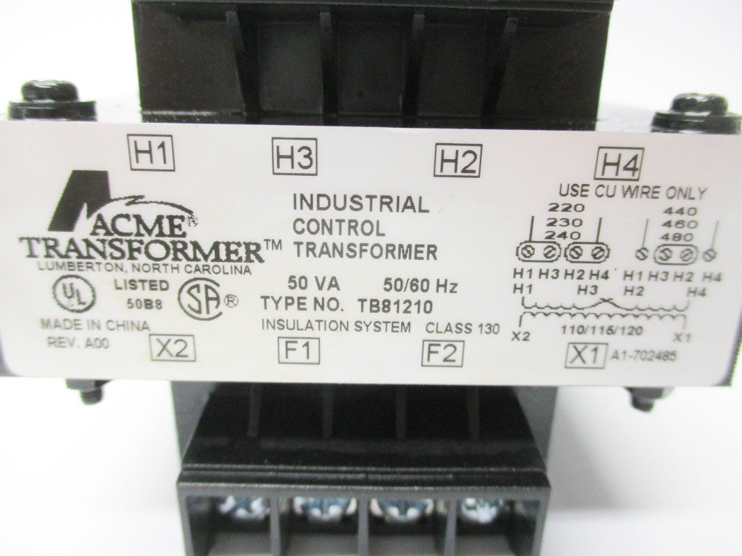 ACME TRANSFORMER TB81210 480V 50VA NSMP