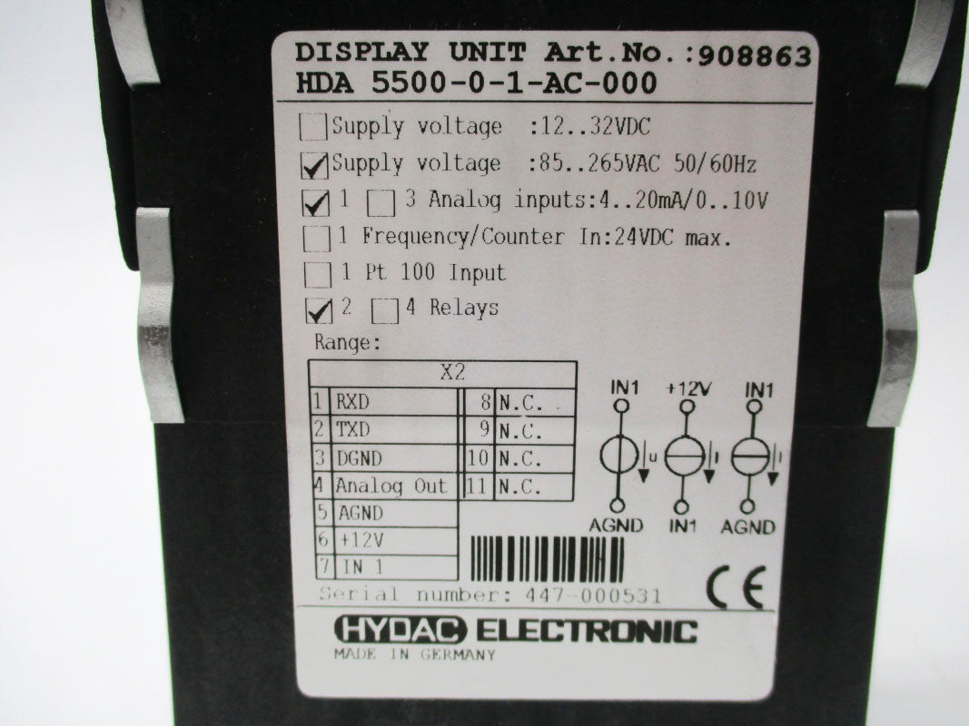HYDAC HDA5500-0-1-AC-000 908863 85-265VAC UNMP
