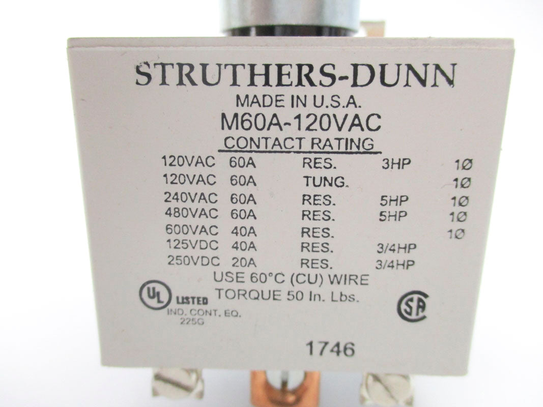 STRUTHERS-DUNN M60A-120VAC 250VDC 20A NSNP