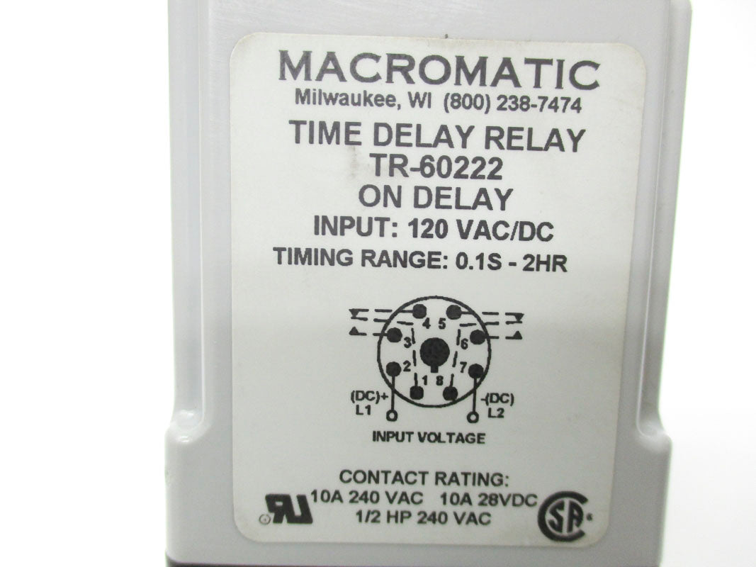 MACROMATIC TR-60222 120VAC/DC 0.1S-2HR 10A NSNP