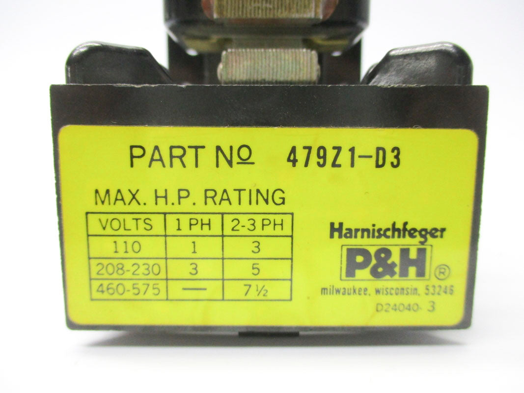 P&H 479Z1-D3 24V NSNP