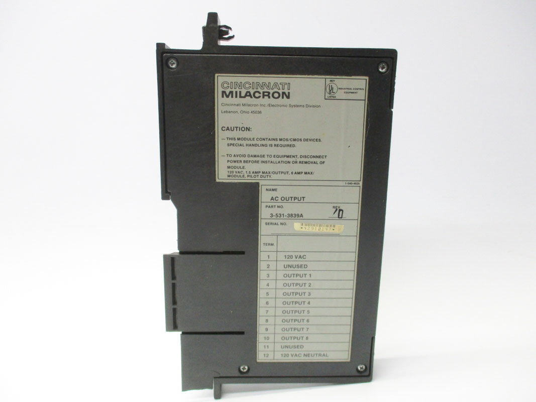 CINCINNATI MILACRON 3-531-3839A 120VAC 1.5A UNMP