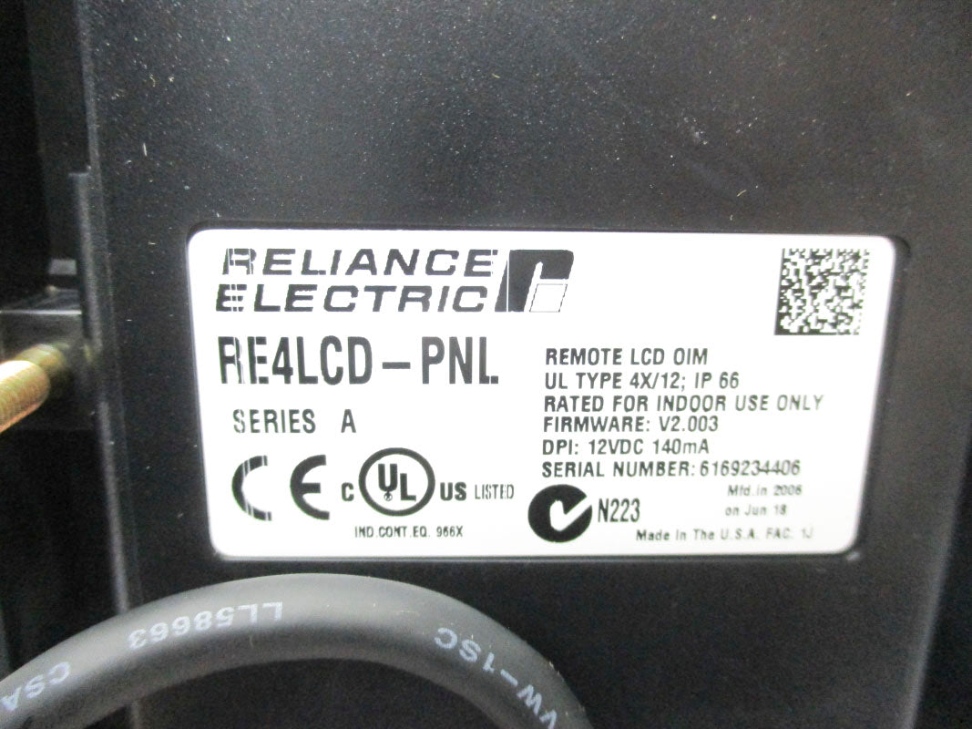 RELIANCE ELECTRIC RE4LCD-PNL SER. A 12VDC F/W V2.003 NSNP