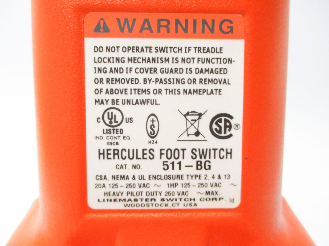HERCULES 511-BG 20A 125-250VAC 1HP NSMP