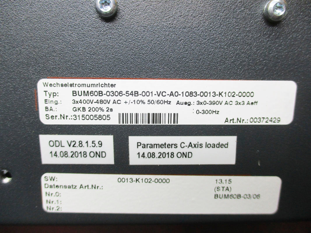BAUMULLER BUM60B-0306-54B-001-VC-A0-1083-0013-K102-0000 480VAC NSNP